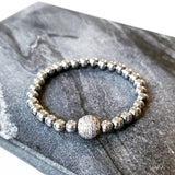 Hematite & Pave Bracelet