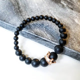 Matte Onyx & Pave Crown Bracelet