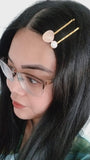 Rose Quartz & Pearl Hair Pins