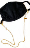 Pearl Swarovski or Black Onyx Glasses or Face Mask Chain