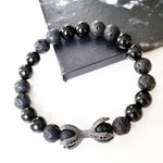 BLACK | Lava & Obsidian Pave Claw Bracelet