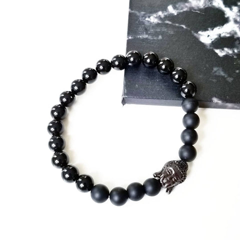 BLACK | Onyx & Pave Buddha Bracelet